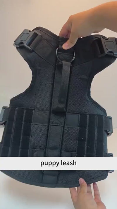 Tactical dog harness used for training walking and hiking activities