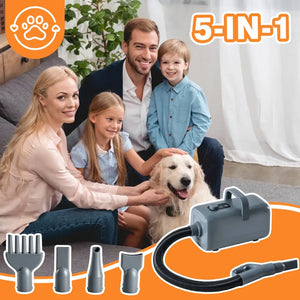 professional pet dryer with 4 nozzle attachments