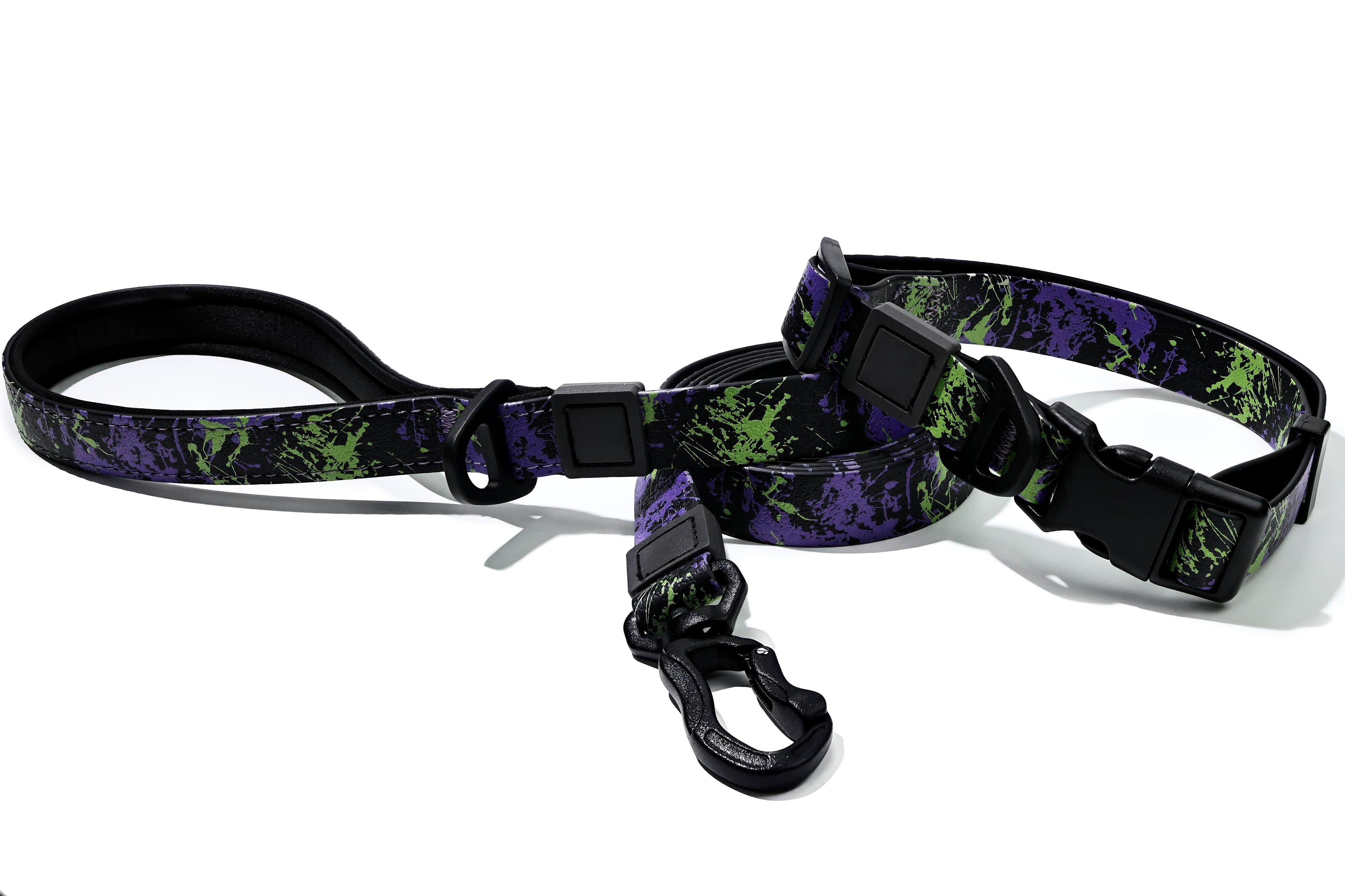 durable PVC material dog collar and leash set for pets
