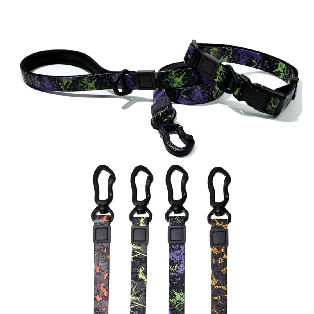 durable PVC pet collar and leash set for dogs