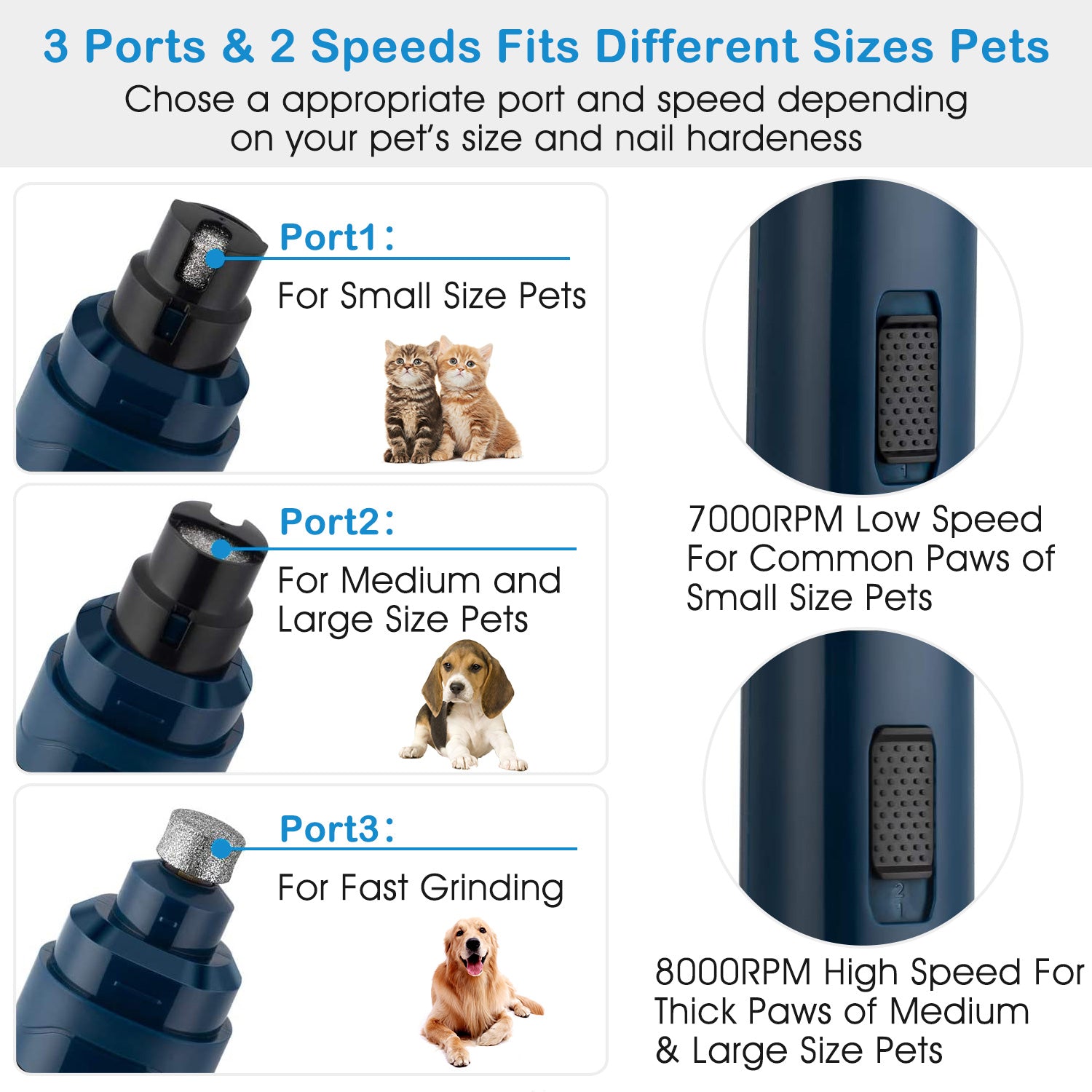 rechargeable electric nail trimmer for dogs and cats