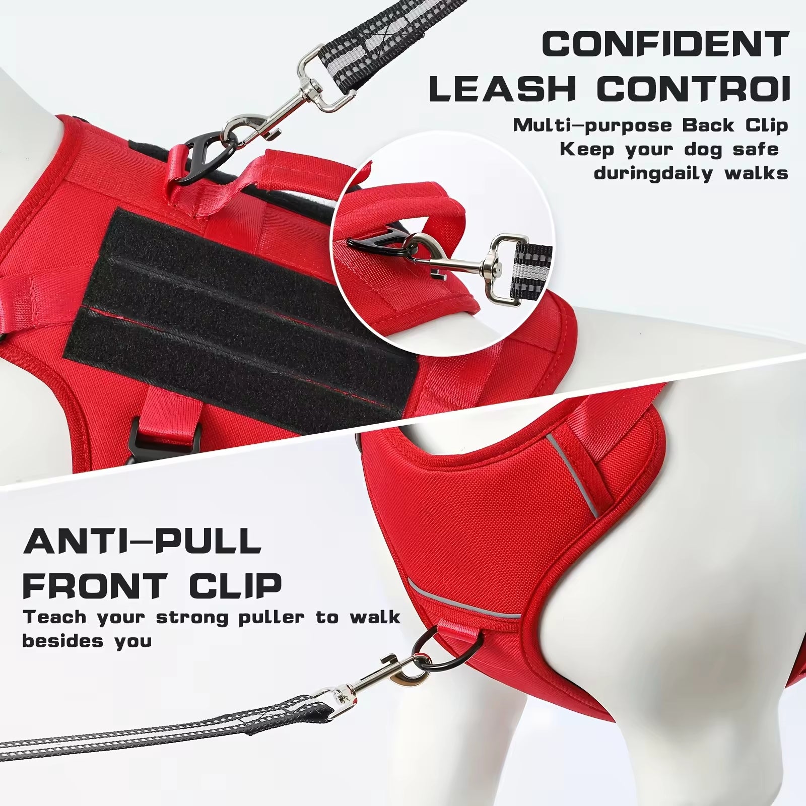 Reflective dog harness vest for training and walking