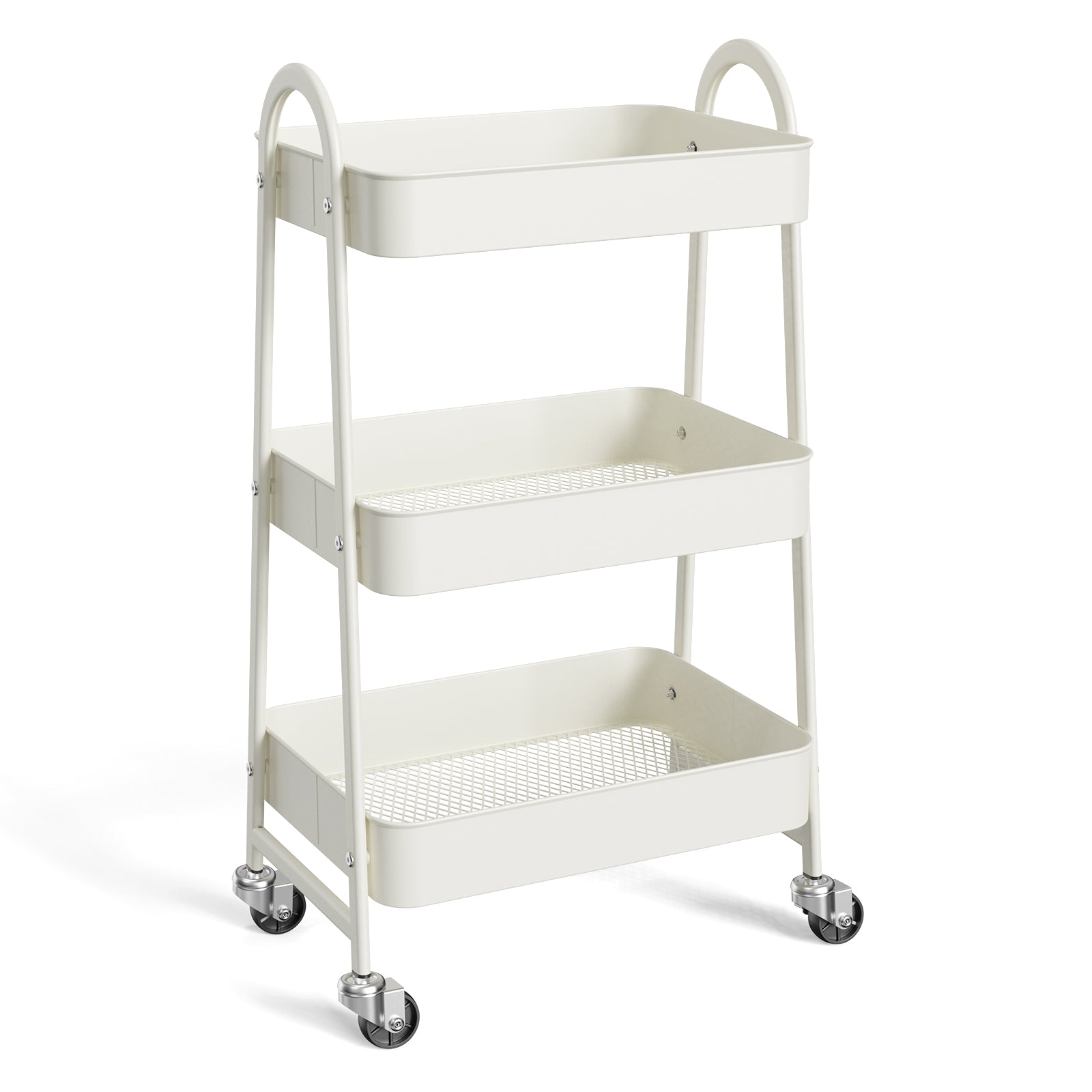 durable metal 3 tier storage cart strong and sturdy organizer