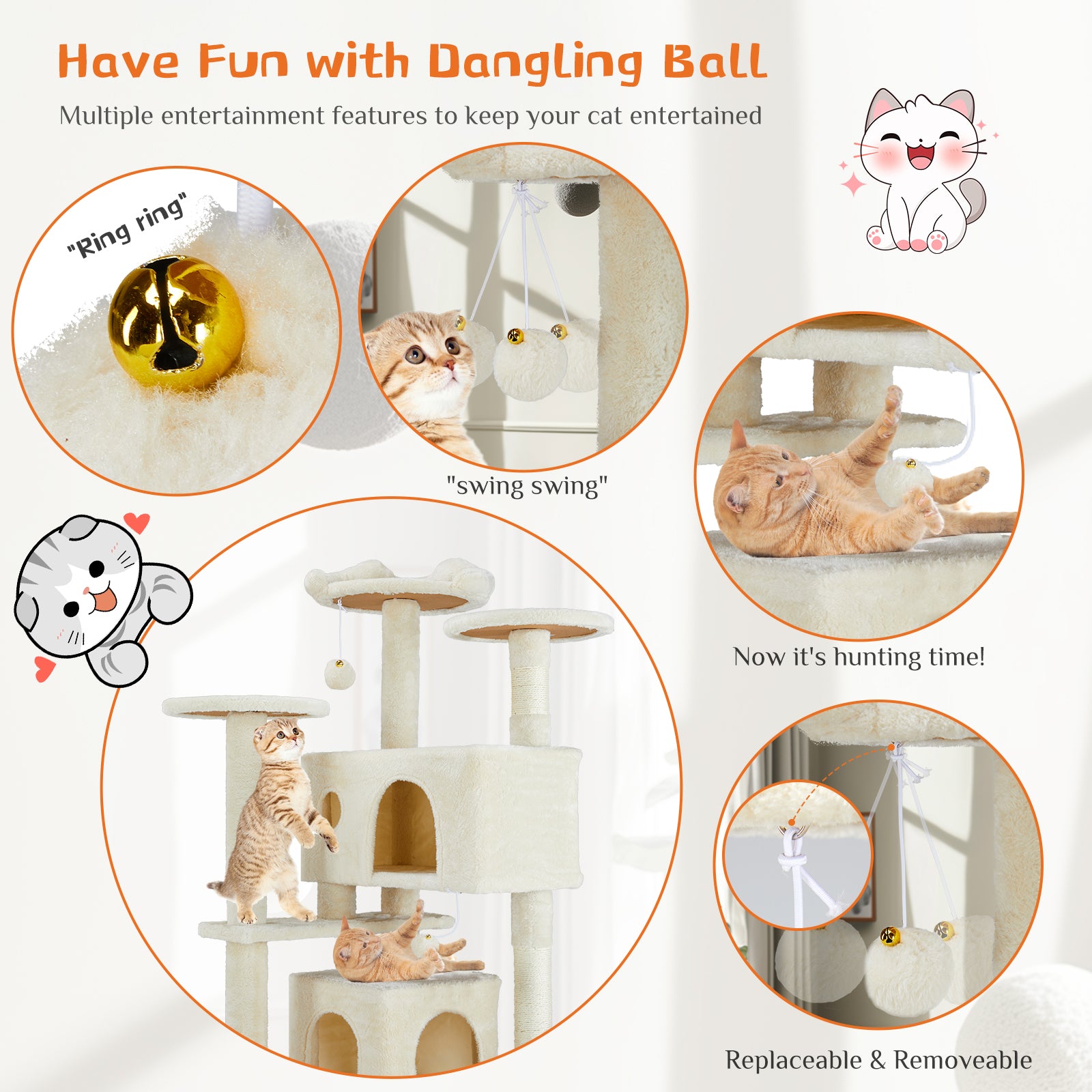 scratching pole for cats with strong durable material