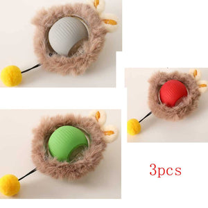 Interactive self rotating cat ball toy