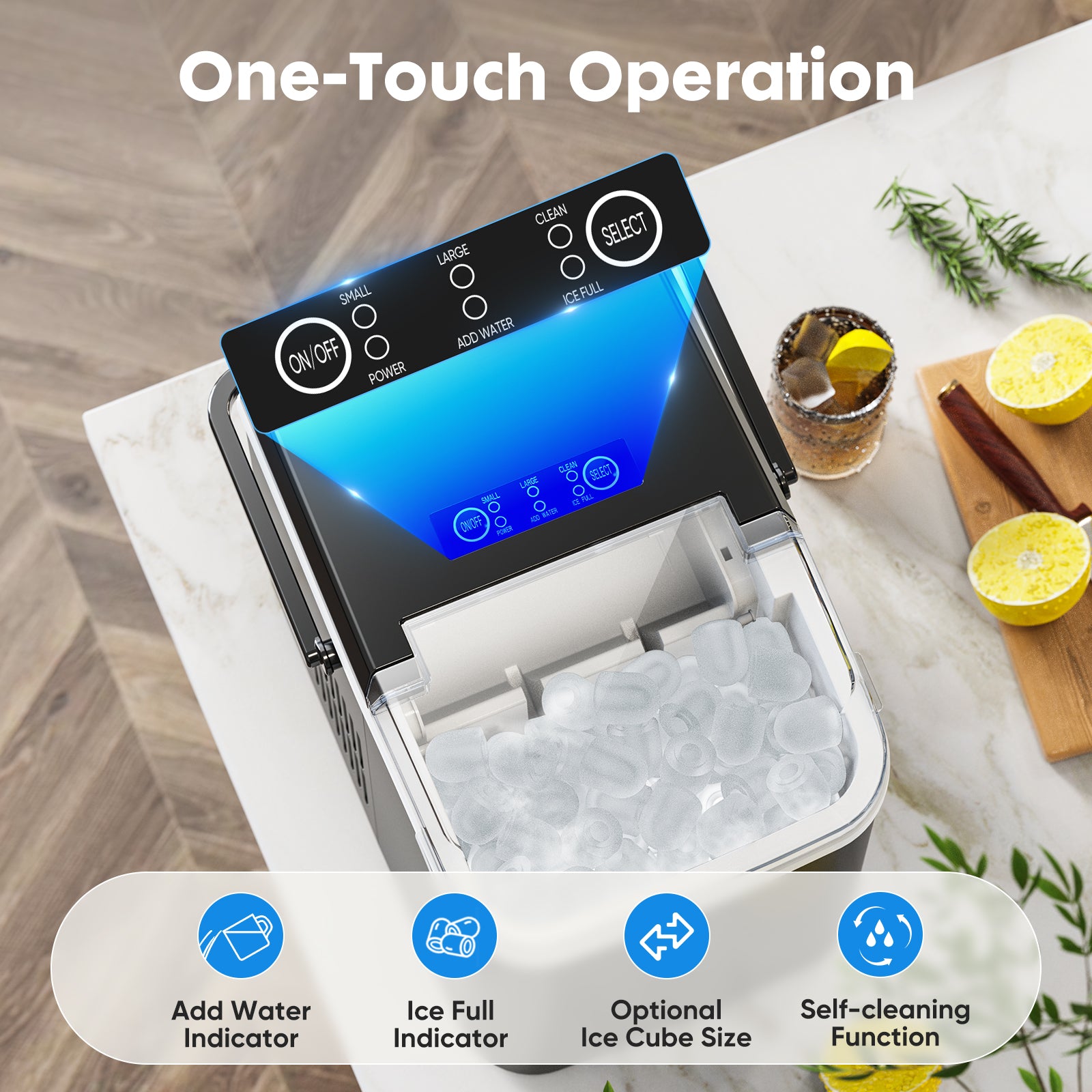 Small portable ice maker machine perfect for office desk