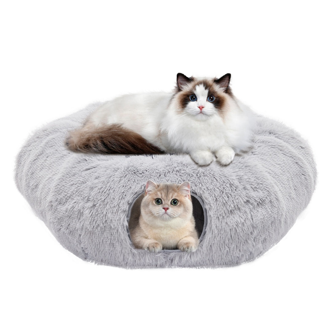 soft cat tunnel bed for play and rest in indoor environment