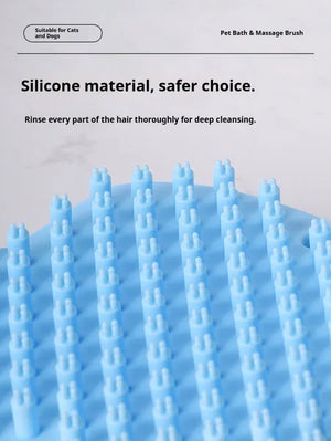 Soft rubber pet bath brush for sensitive skin