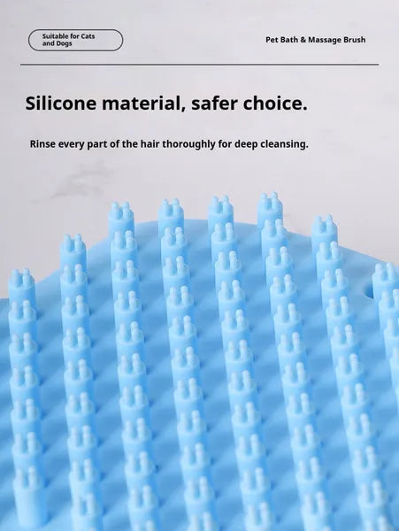 Soft rubber pet bath brush for sensitive skin