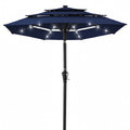 3 layer solar patio umbrella LED lights outdoor garden