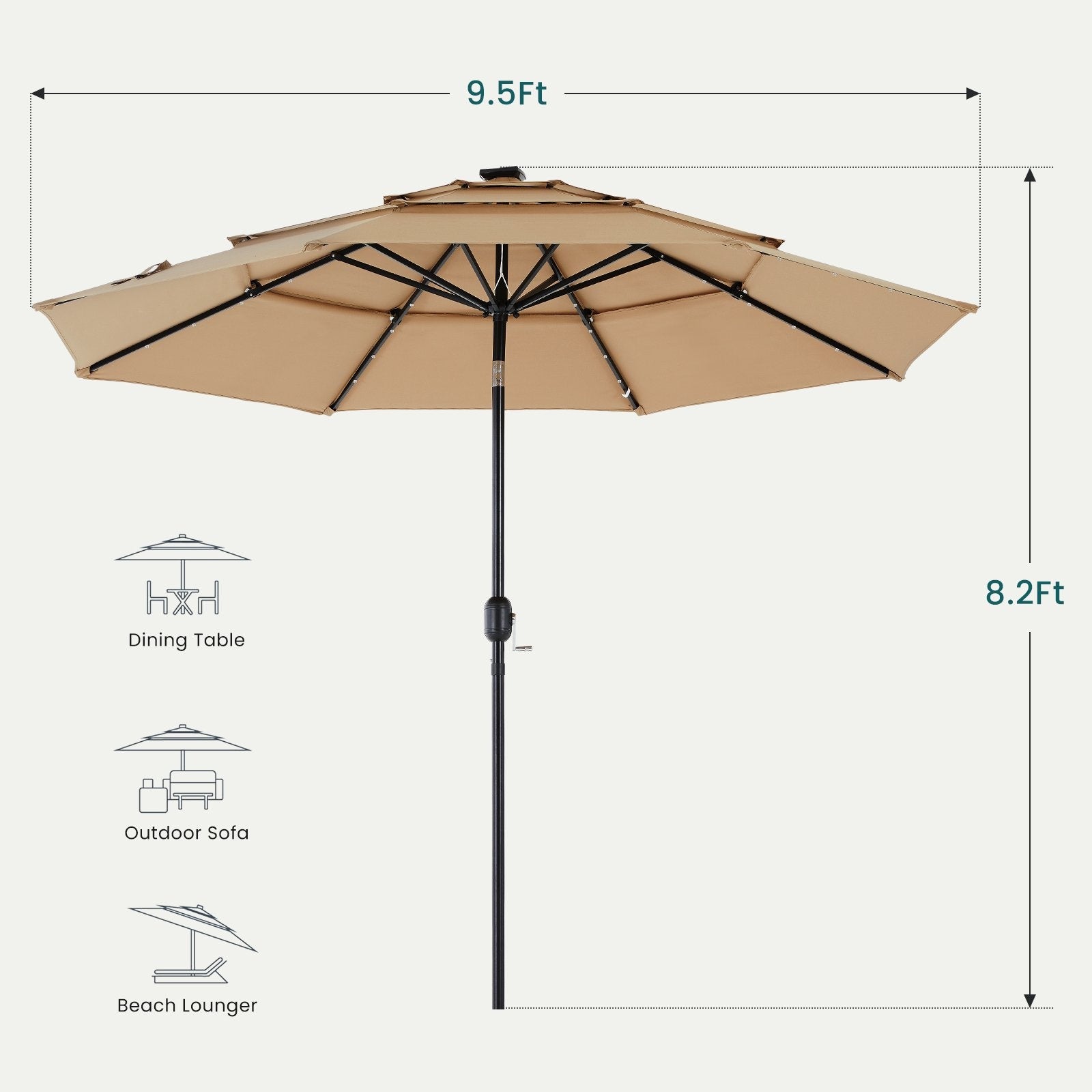adjustable tilt patio umbrella sun protection angle