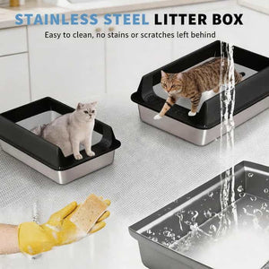Stainless Steel Cat Litter Box Large Size