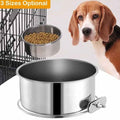 Stainless steel hanging crate bowl for pets