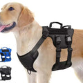 Tactical service dog harness for large dogs with reflective design