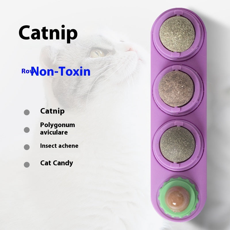 Wall mounted catnip licking toy