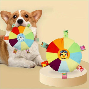Washable plush frisbee toy for pets