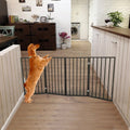 luxury wooden pet gate freestanding foldable dog barrier dark brown design